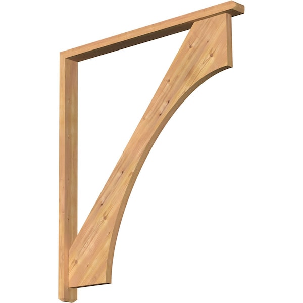 Ekena Millwork Westlake Craftsman Smooth Bracket w/ Offset Brace, Western Red Cedar, 3 1/2"W x 42"D x 48"H BKT0402X42X48WTL04SWR - main